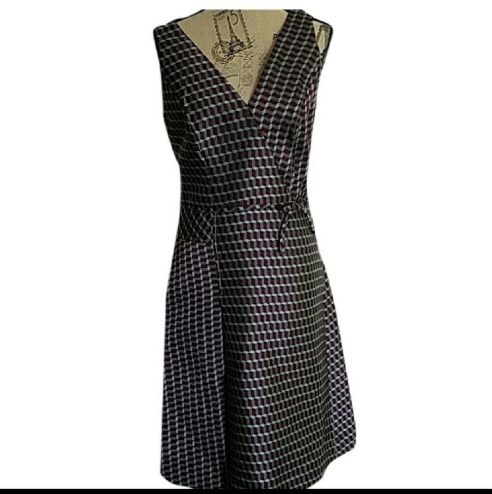 Carolina Herrera Jacquard Check Fit & Flare Dress